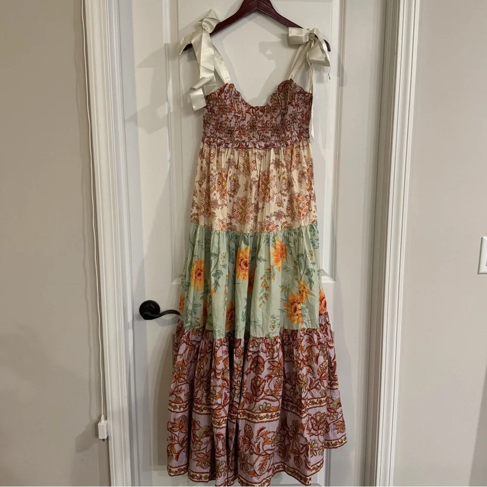 Free People Bluebell Maxi In Lilac Combo Tiered Dress
